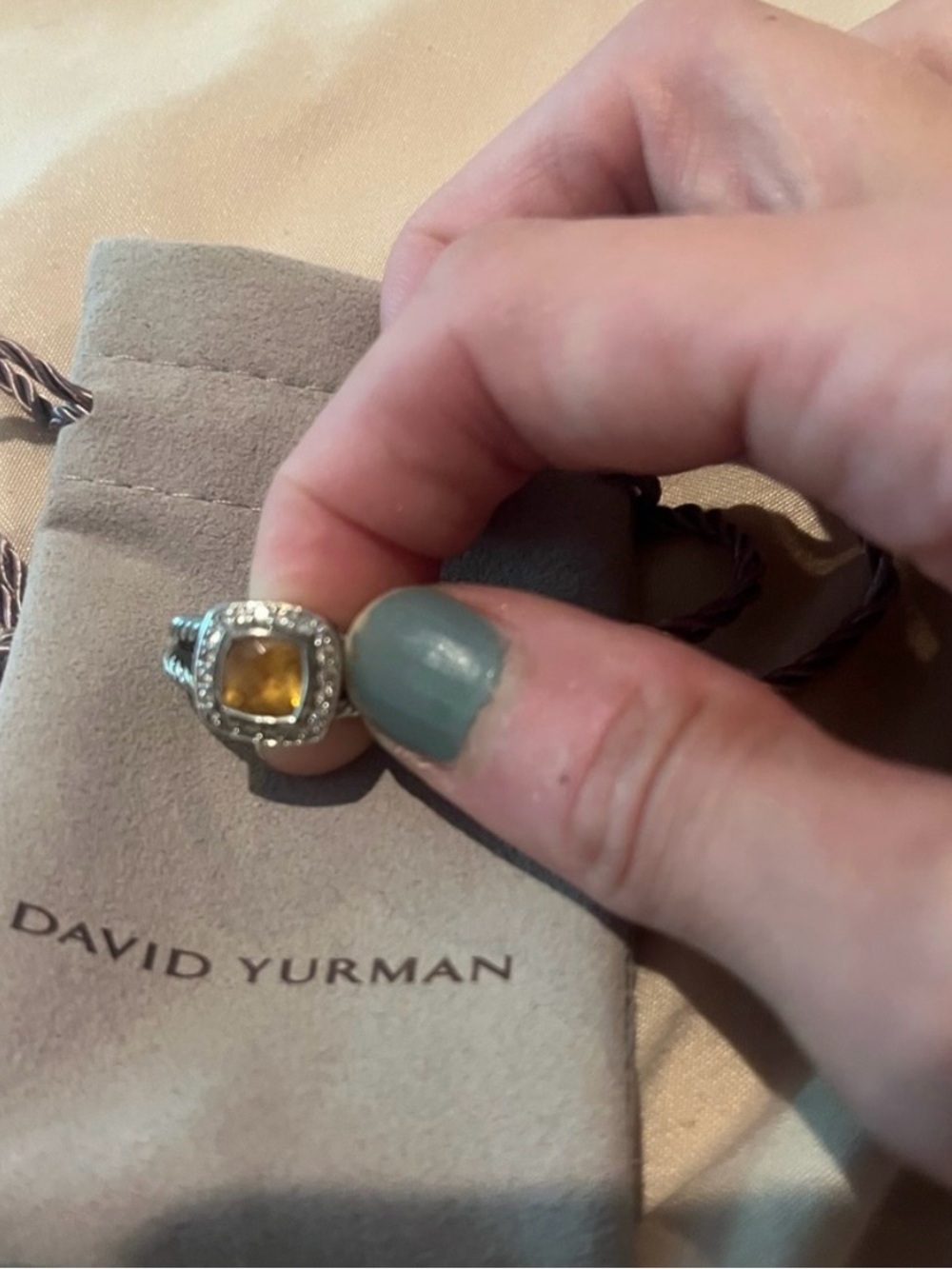 David Yurman Petite Albion Citrine Ring Size 6 $375 - Picture 4 of 4